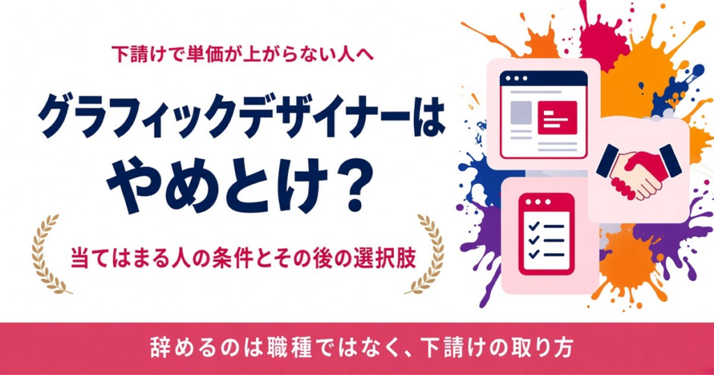 グラフィックデザイナーはやめとけ？当てはまる人の条件とその後の選択肢