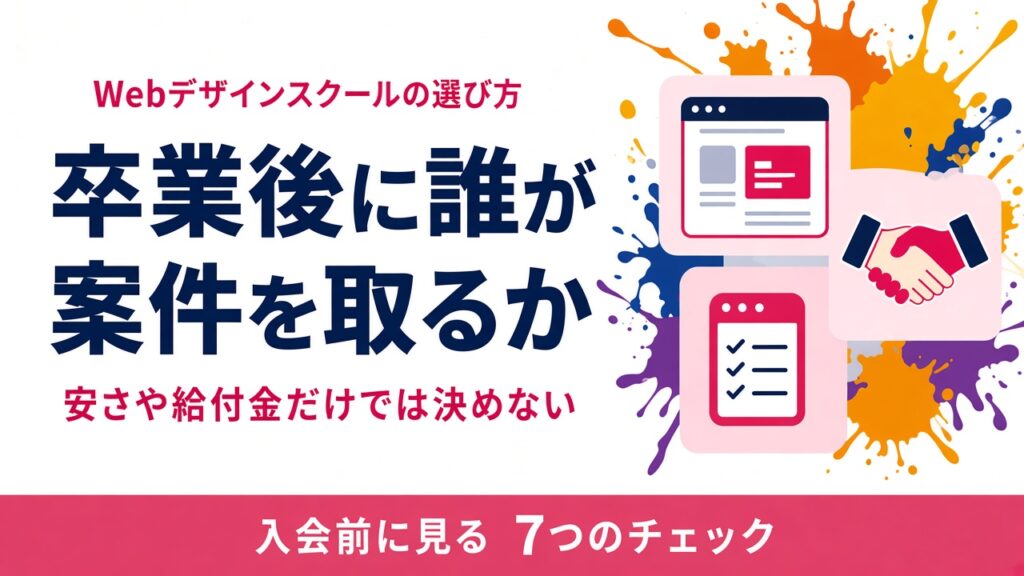 Webデザインスクールの選び方｜卒業後に案件が取れるかで見る7つのチェック